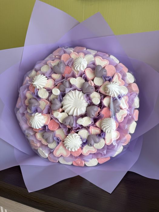 Букеты сладкие из маршмеллоу