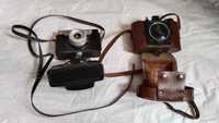 фотоапарати стари ПЕРФЕКТА2 и Смена8м с кожените калъфи