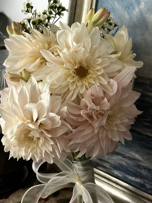 Buchet de mireasa, nasa, lumanari de botez, de cununie-flori naturale