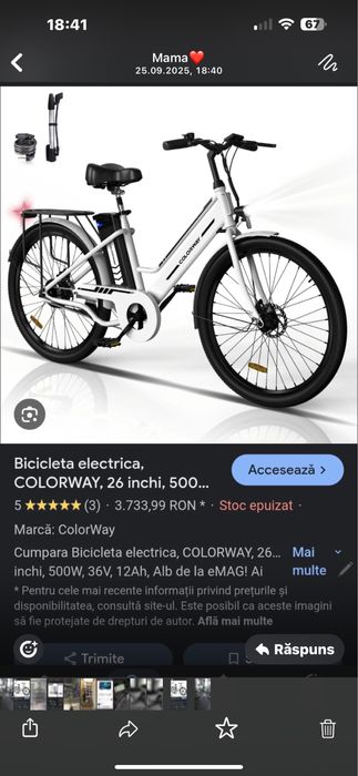 Vand Bicicleta Colorway 26 Inchi (Noua)