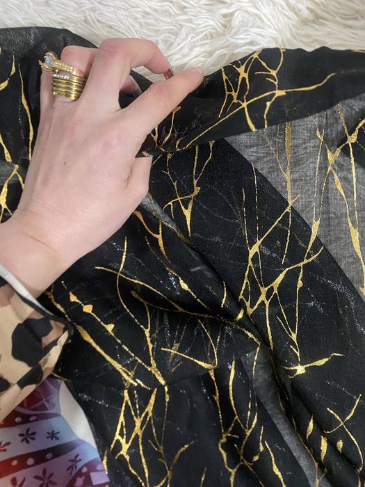 Set 2 perdele noi 130 pe 230 negru cu fir auriu