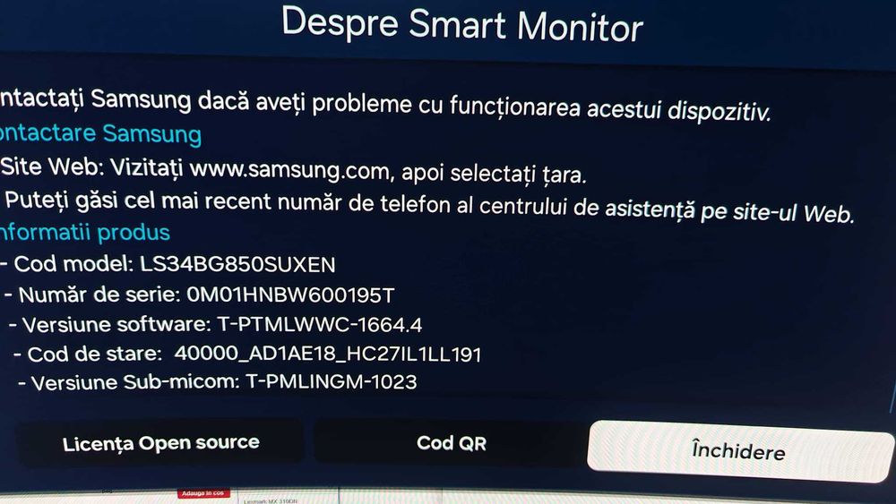 Monitor Gaming SMART LED OLED curbat Samsung Odyssey 34"