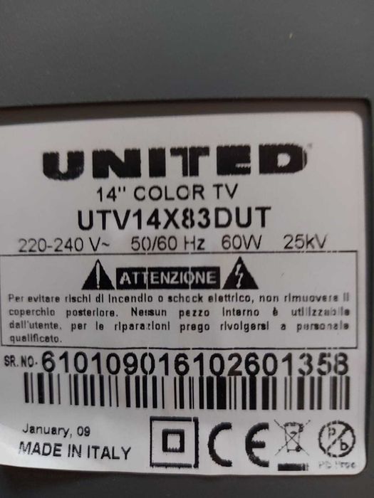 Vand Televizor UNITED 14 Inch Color UTV14X83DUT