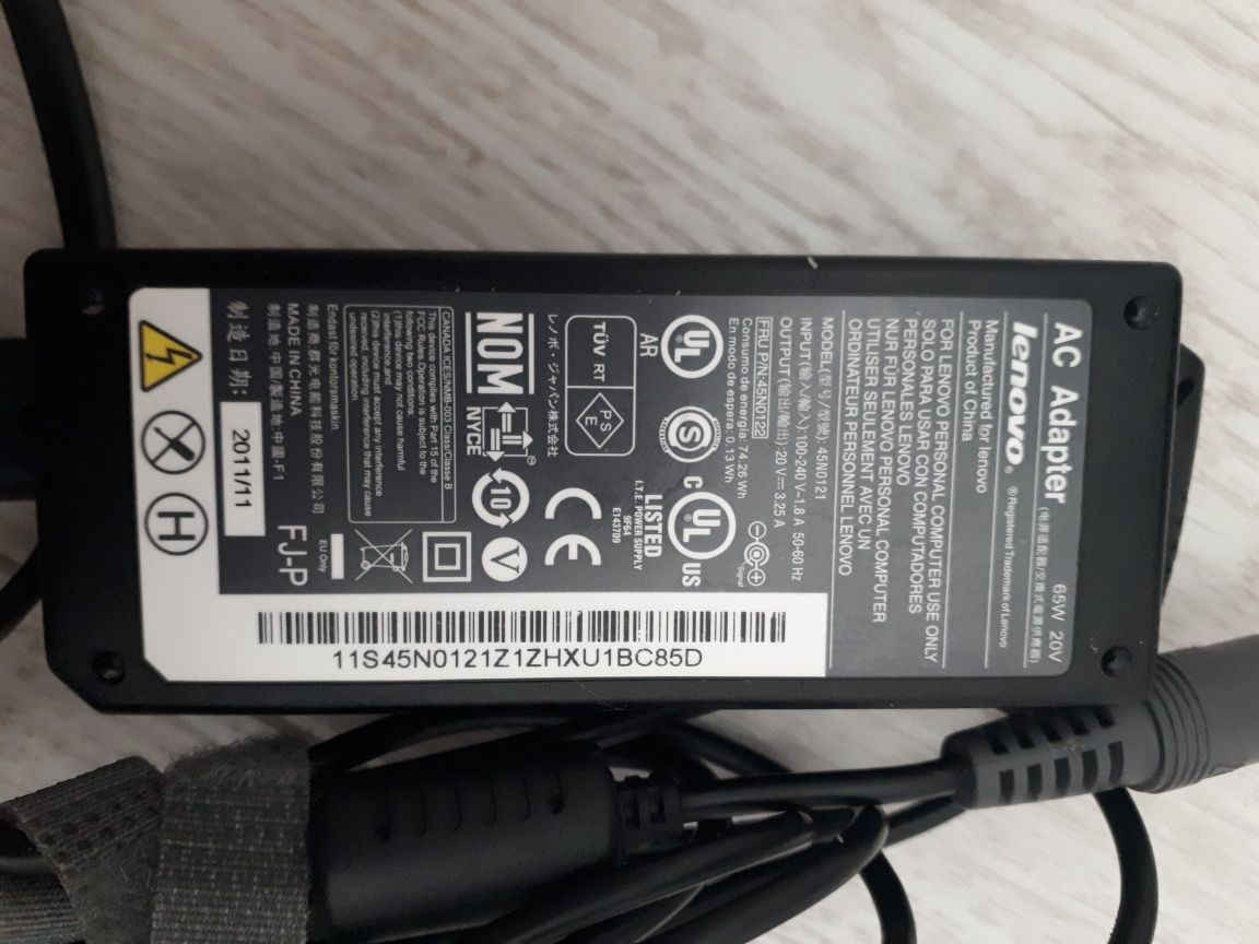 Încărcător Laptop/notebook Lenovo 20 Volti, 3.25 A ,65W