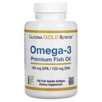 Омега 3, Рыбий жир премиум-класса, California Gold Nutrition, 100 капс