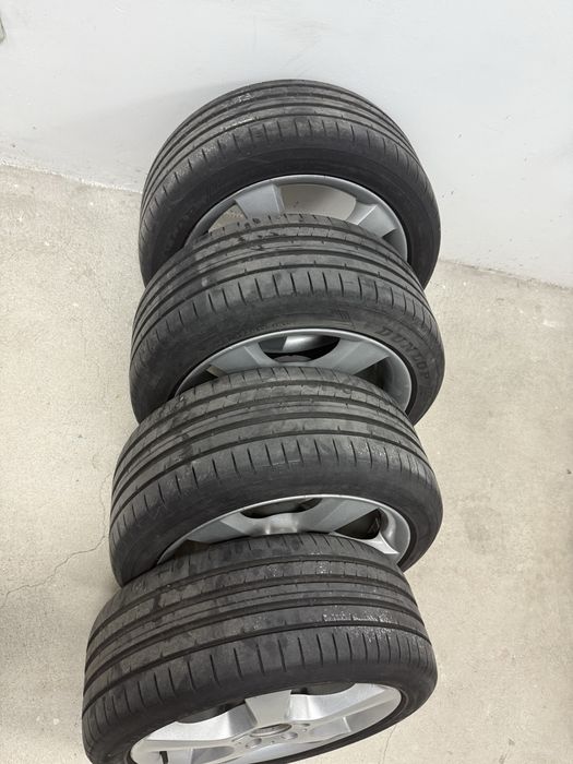 4 оригинални джанти за Мерцедес Ц класа спорт пакет с гуми Дънлоп