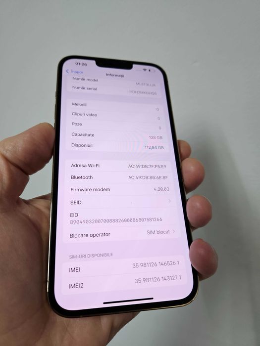 Iphone 13 Pro Max, 128 Gb, impecabil, 89% bateria.