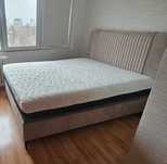 Pat tapițat ARRIBA 160x200 + saltea memory foam Yellow Diamond