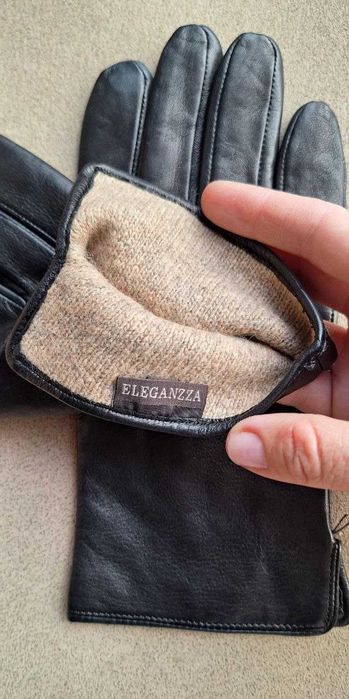 Перчатки Eleganza мужские новые из натуральной кожи. Размер - 9.
