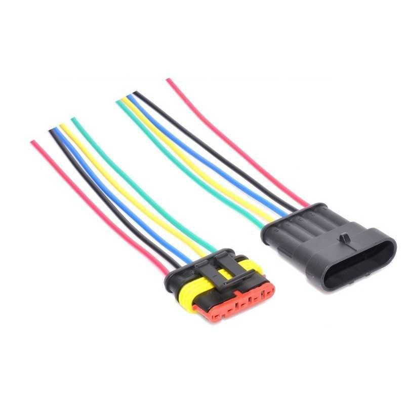 Cablu Conector Mufa 5 pini Waterproof Mufa Conector 5 FIRE Auto Moto