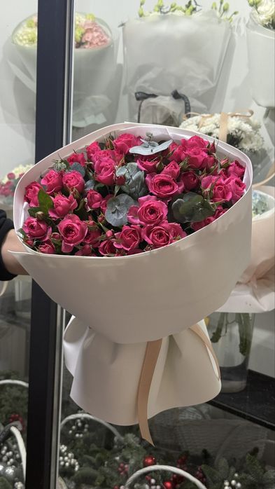 Букет, цветы, букет из кустовых роз