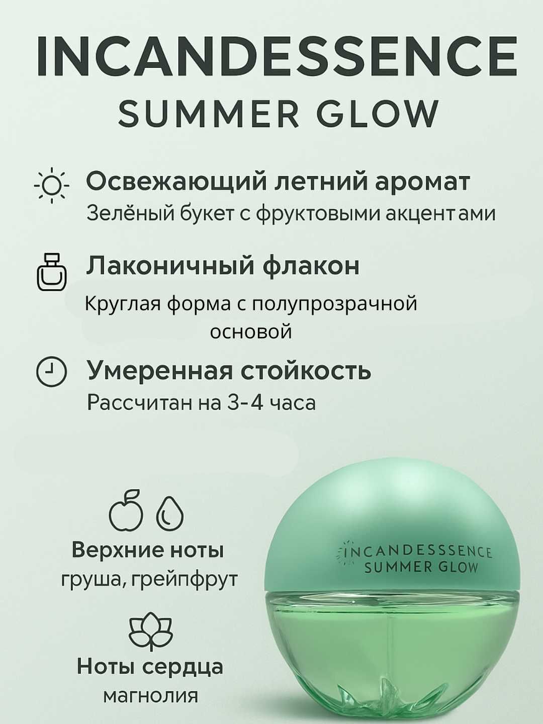 Ayollar parfyumlangan suvi, AVON Incandessence Summer Glow, 50 ml