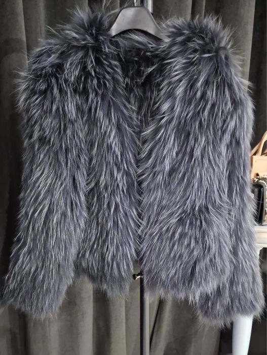 Jacheta Blana Naturala de Vulpe Talie Unica