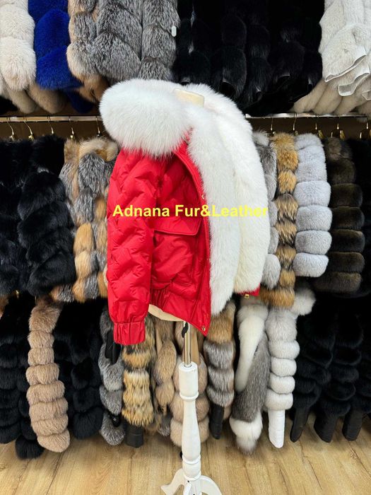 Geaca cu blana naturala de vulpe