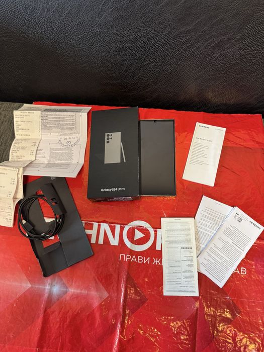 КАТО НОВ 512GB Samsung S24 Ultra Технополис Гаранция 2026 Gray / Си
