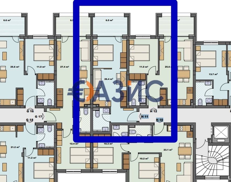 Студио в нова фаза "Парк Сайд 3" комплекс Грийн Лайф Бийч Ризорт,