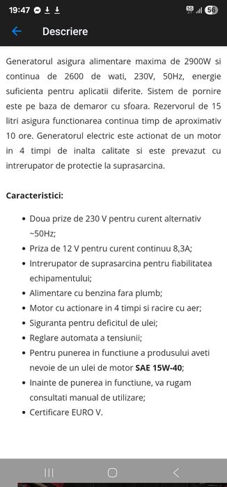 Generator curent steinhaus