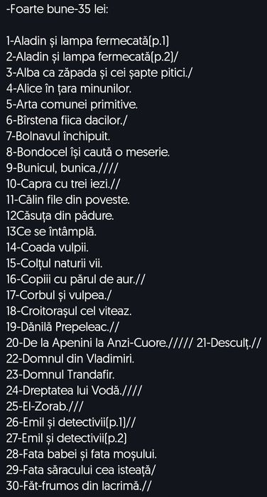 Vând/Schimb diafilme vechi cu povești-35 lei-FB/25 lei-B/15 lei-S.