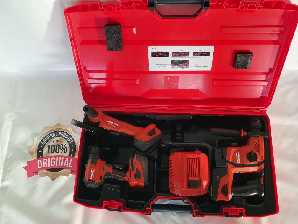 Hilti Cordless kit(L) 3 tools Rotopercutor/Flex /Autofiletantă Nou