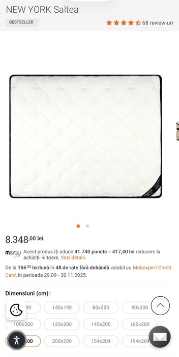 Saltea pat Mobexpert 200x180