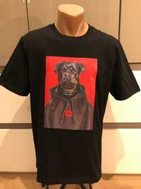 Оригинална тениска Hugo Boss, Принт-Куче, черна, размери: S, M и XL