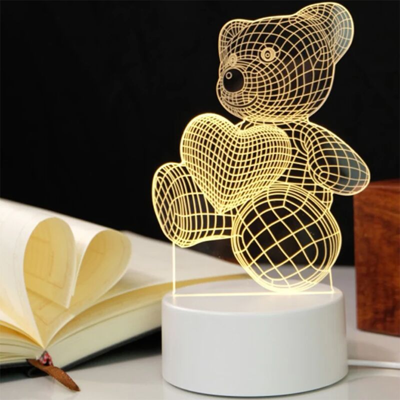 НЕМСКИ D LED нощна лампа в три варианта Мече, Сър – 3DLamp + ЛЕД ФЕНЕР