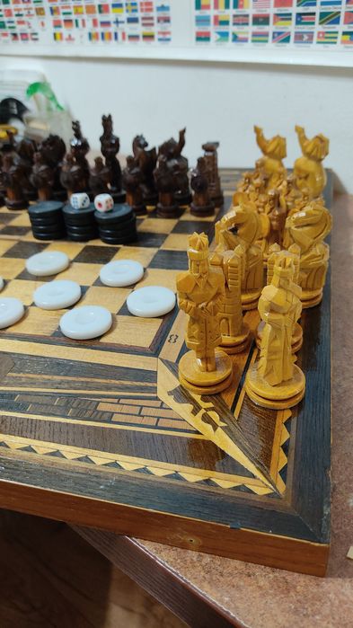 Шахматы СССР ручная работа 3в1