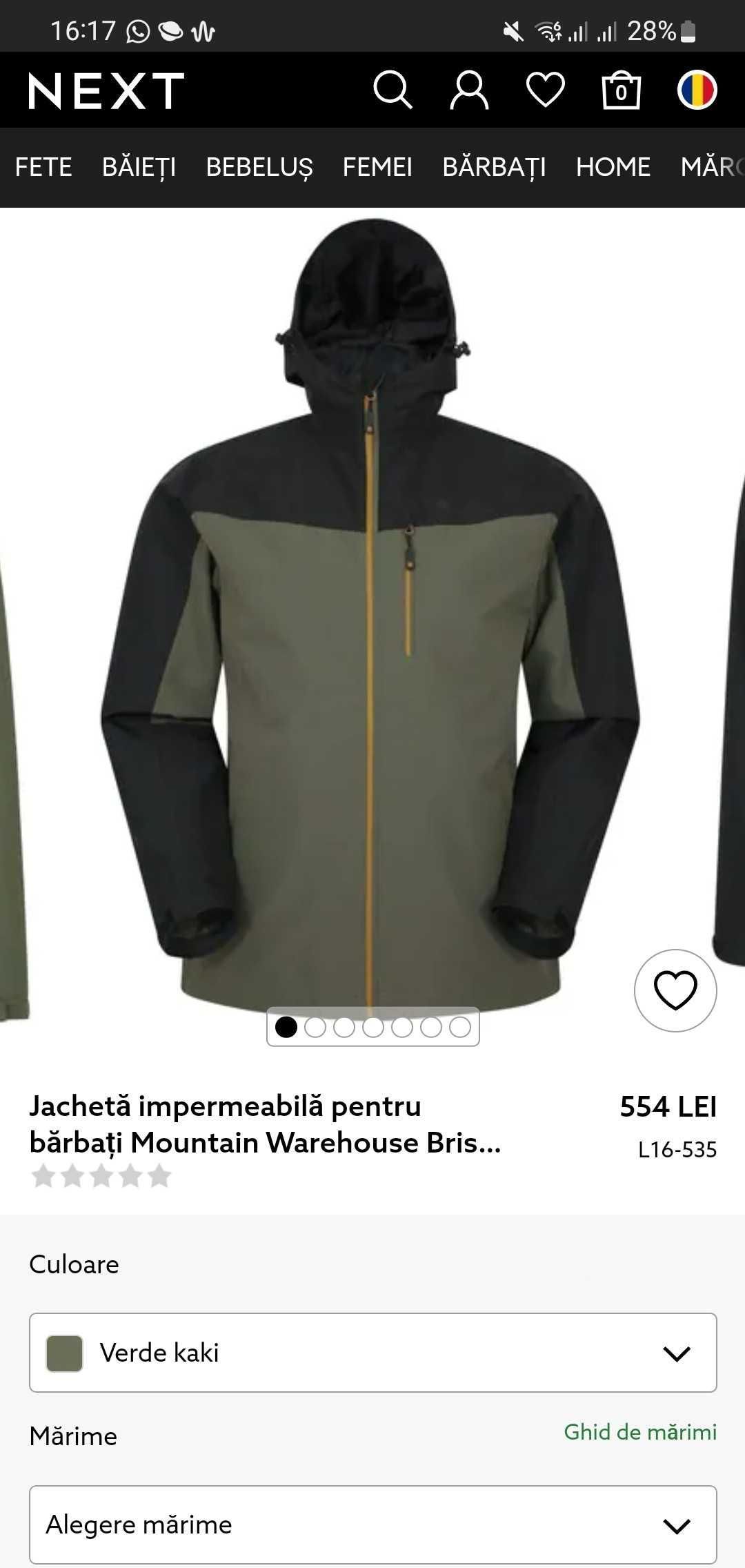 Jachetă impermeabilă pt bărbați Mountain Warehouse Brisk II Extreme