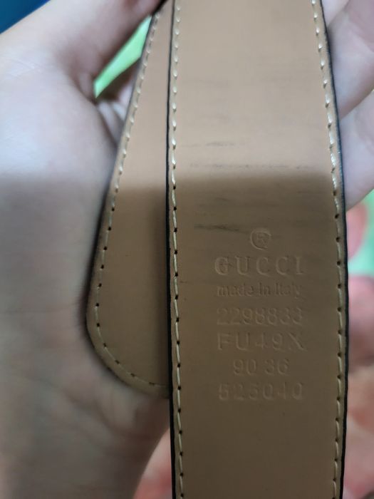 Curea Gucci cu catarama galbena aurie 110cm