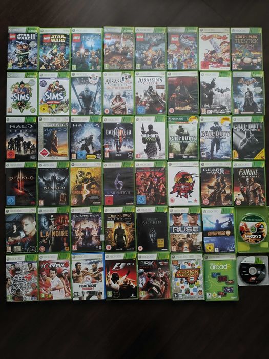Xbox 360 Lego Batman Call Of Duty AC Halo Diablo Top Spin LA Noire F1