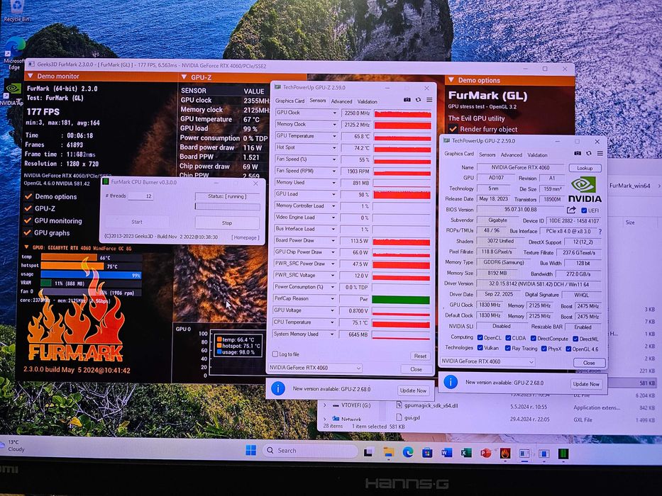 PC AMD Ryzen 5 5500 4.20 Ghz|RTX 4060|32GB RAM|1TB SSD+1TB HDD|Wifi+BT