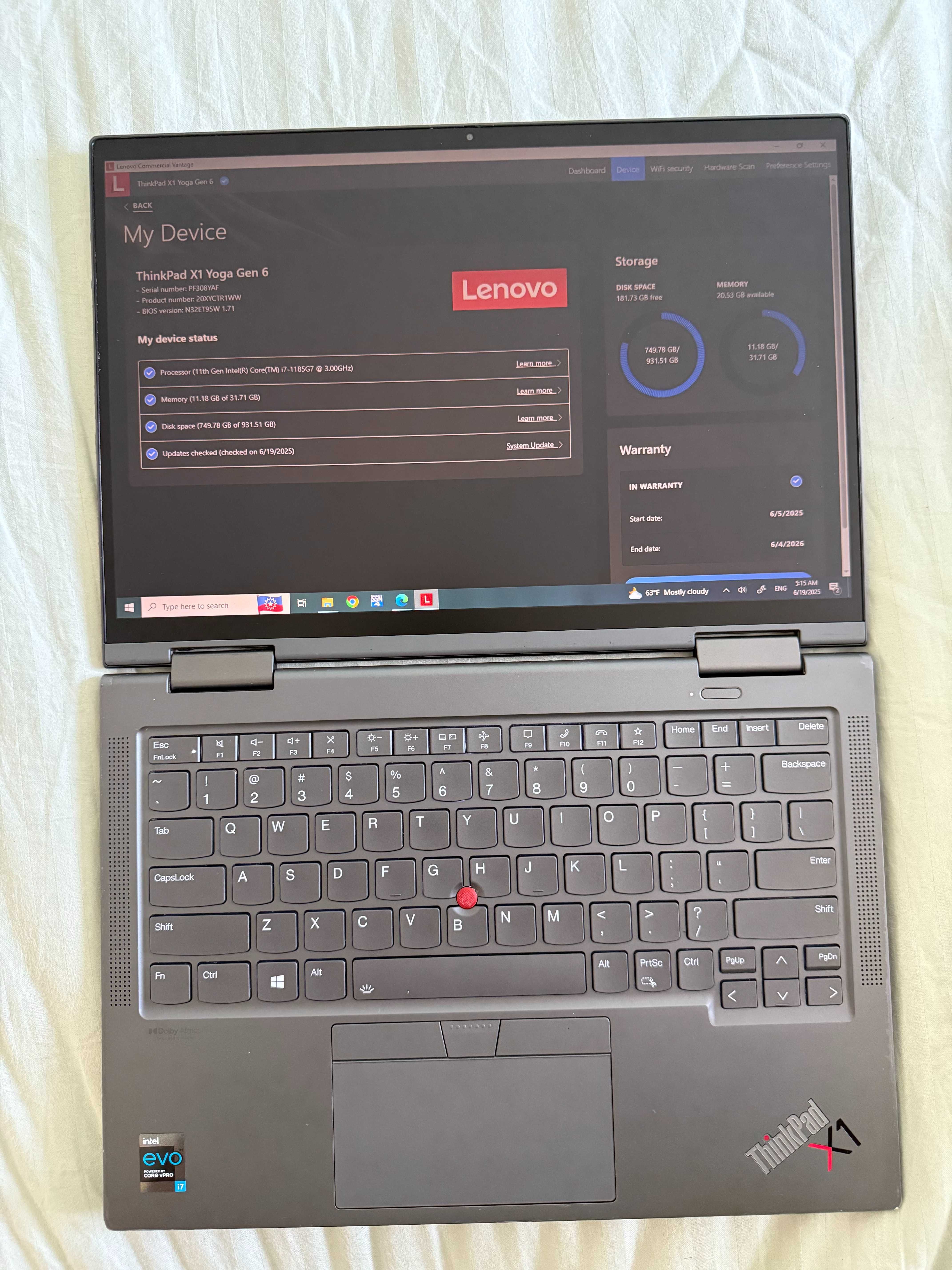 Lenovo ThinkPad X1 Yoga 6Gen 14"IPS i7 1185G7pro 32 RAM/ 1TB  5G WWAN