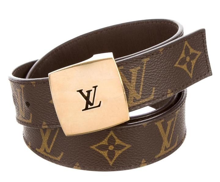 Louis Vuitton curea originala catarama cu monograma decupata LV 85 cm