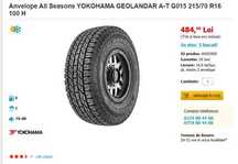 YOKOHAMA GEOLANDAR A-T G015 215/70 R16 100 H