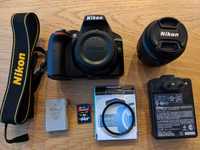 Nikon D3300 DSL + AF-S DX 18–55 VR + card SD 64GB + filtru + cutie