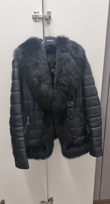 Geaca dama din piele cu blanita XS