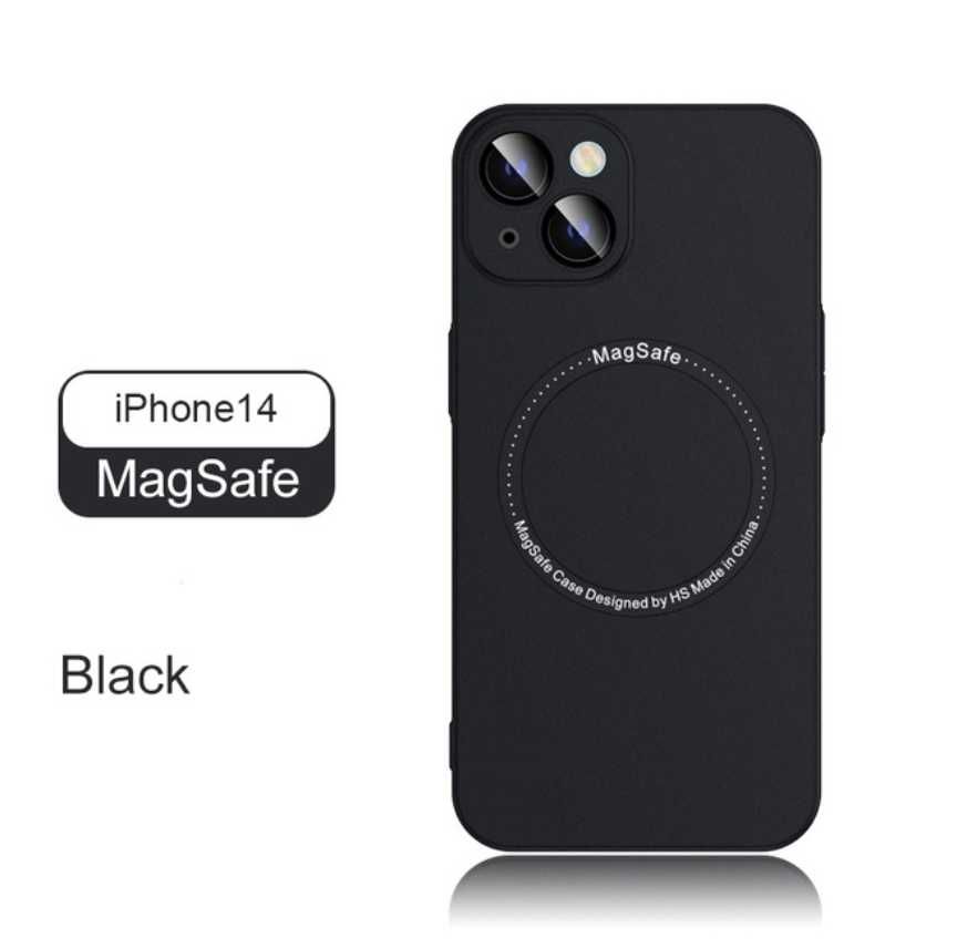 Husa MagSafe iPhone 14 - Plastic Slim Mov Albastru Negru