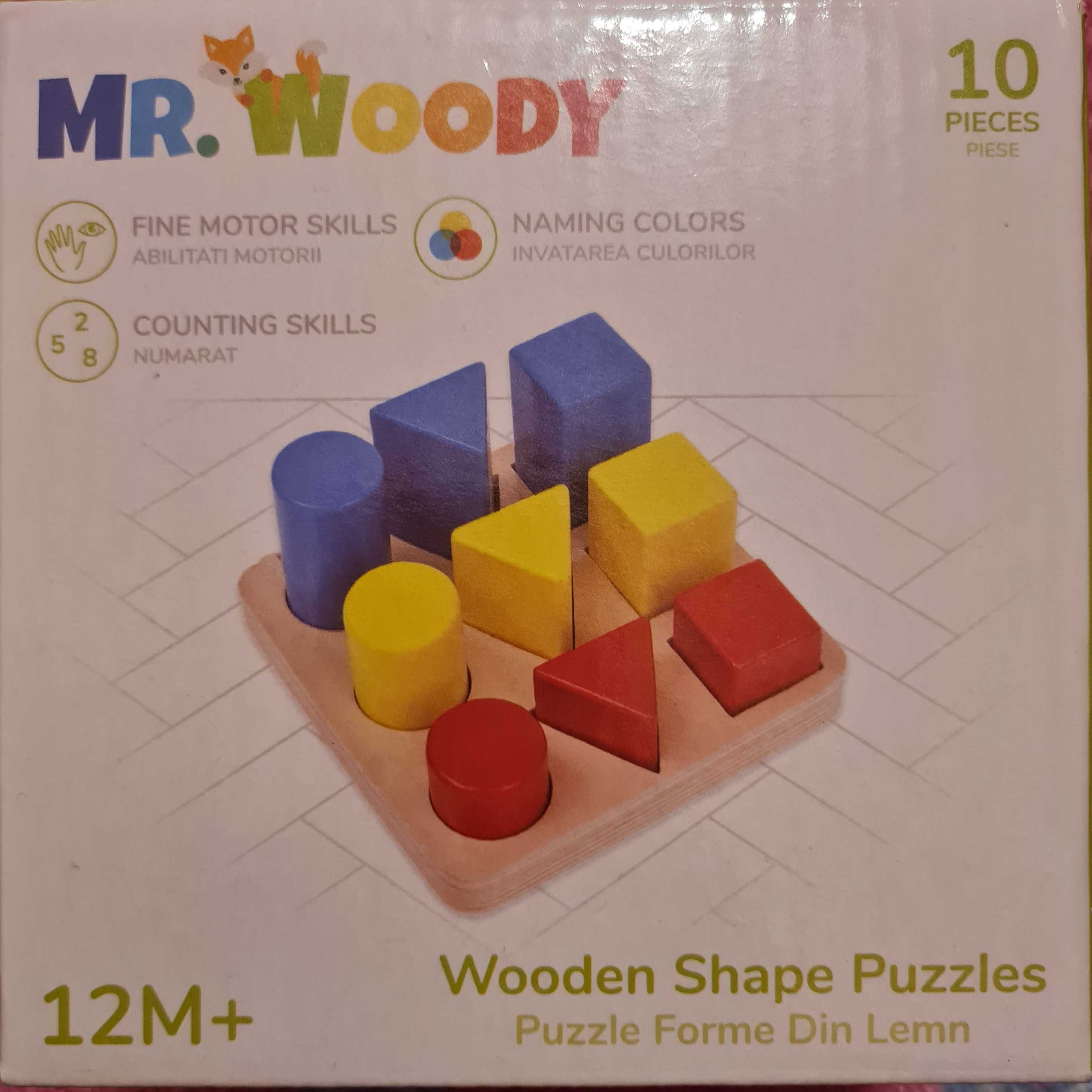 Puzzle Forme din Lemn, Mr. Woody, Nou, Sigilat