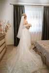 Rochie de mireasă- “Be My White” cu corset, se potrivește mărimii M