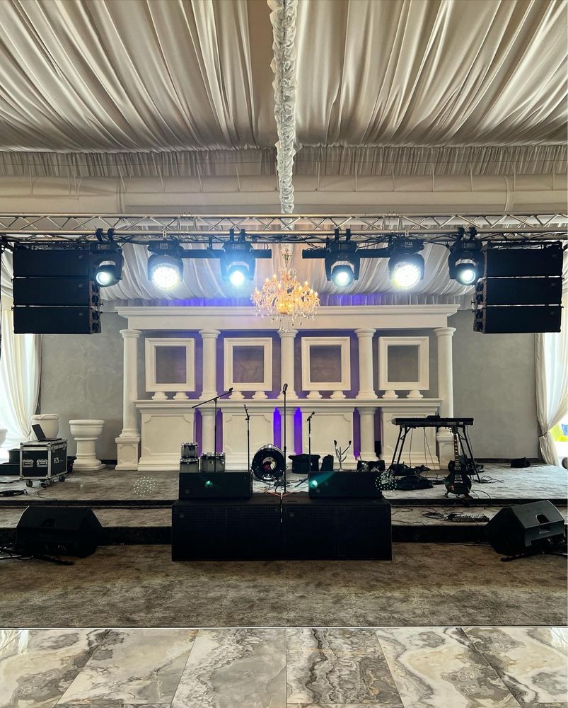 Rental/inchiriere scena, echipamente audio, lumini, podium, ecran led