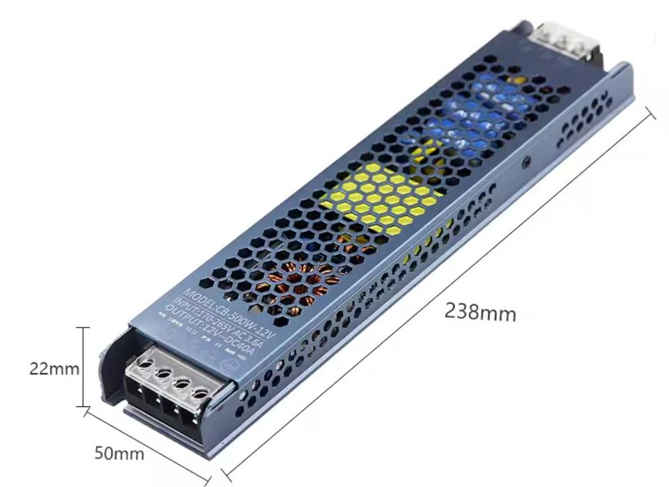 Transformator Sursa AC la DC 24V 500W pt LED profil SLIM - 2buc