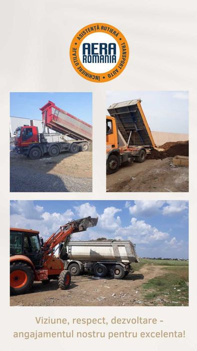 Transport Nisip, Pietris, Balastru, Piatra, Pamant Vegetal