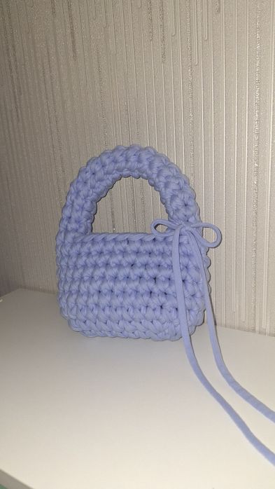 вязаная сумка из трикотажной пряжи