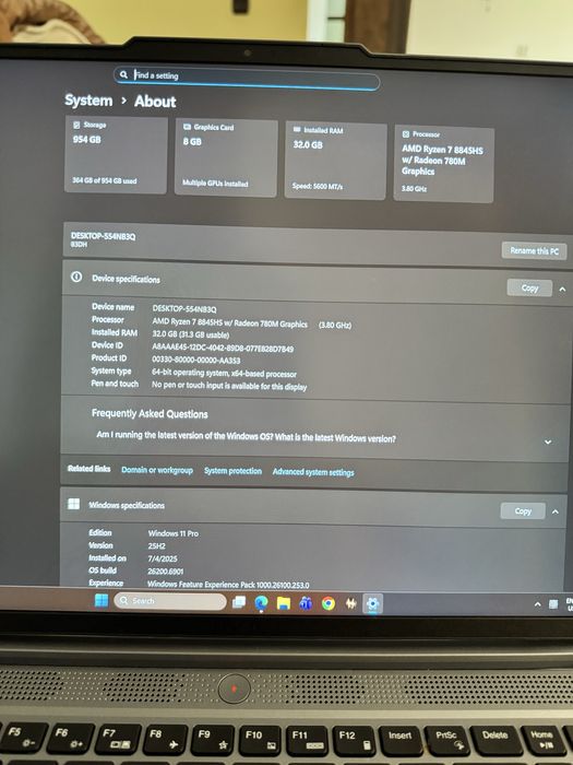 Laptop Gaming Slim 5 16AHP9 RTX 4070 1TB Amd ryzen 7 8845HS