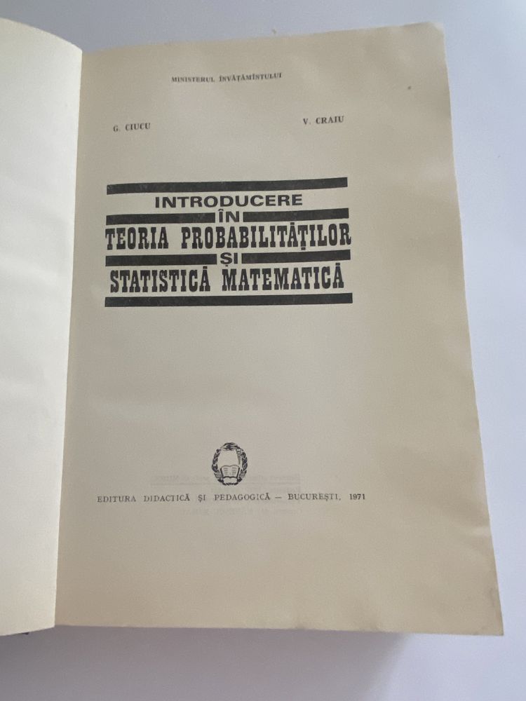 G. Ciucu-teoria probabilitatilor/statistica matematica,1971