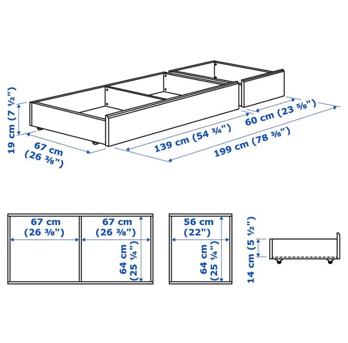 Lada depozitare/Sertare pat IKEA