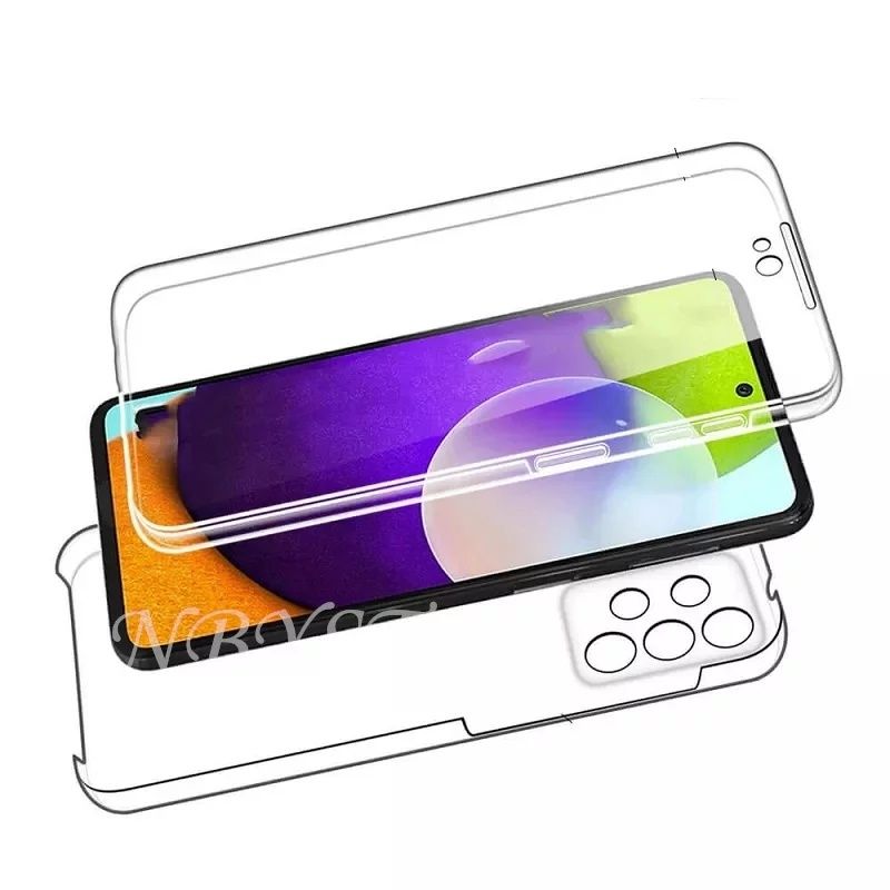Прозрачен 360 Градуса Кейс за Samsung Galaxy A22 A02s A03s A12 A32 A52
