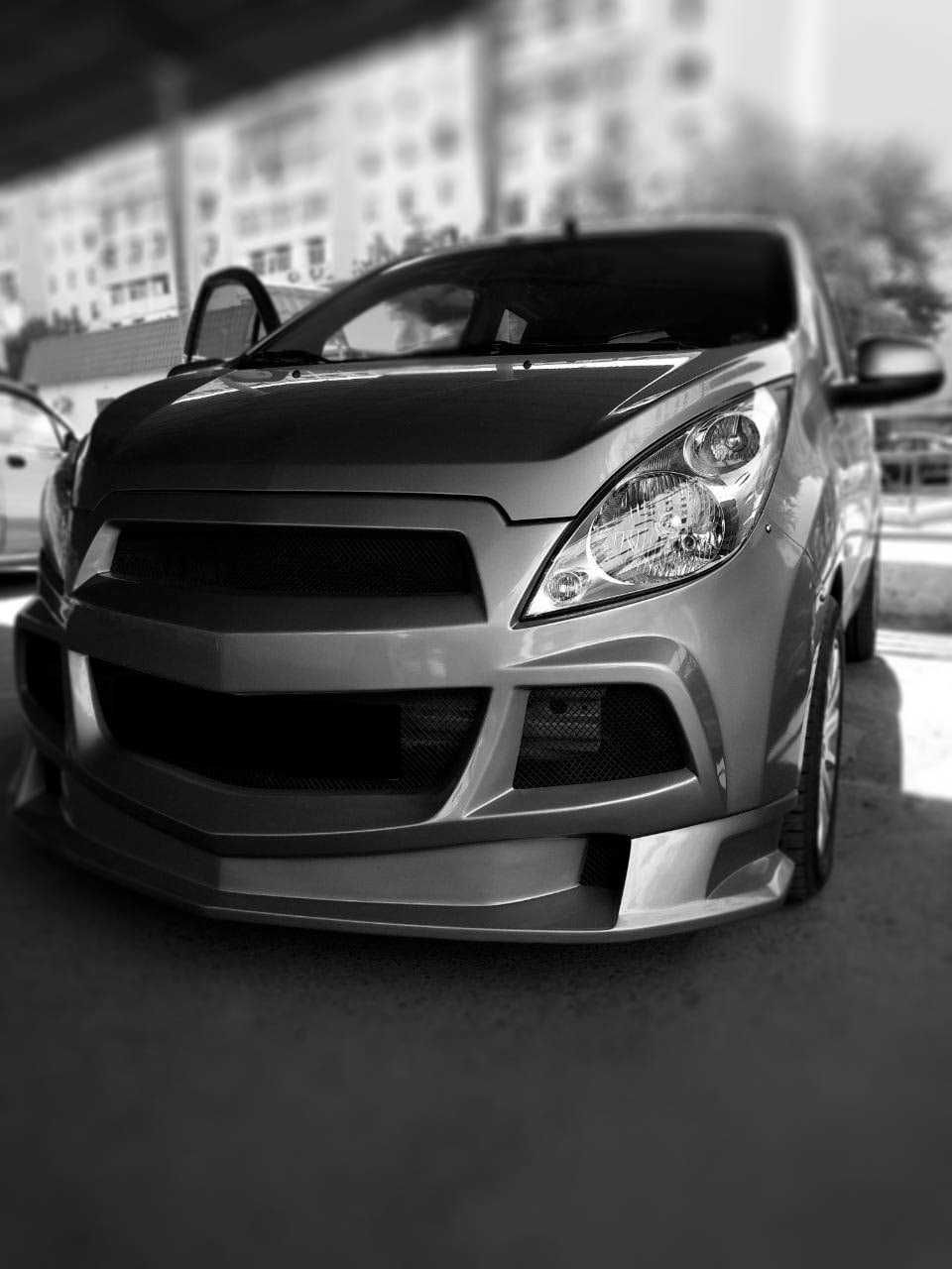 Тюнинг бампер для Спарк, Tuning bamper Spark uchun. +2 ta yon parog