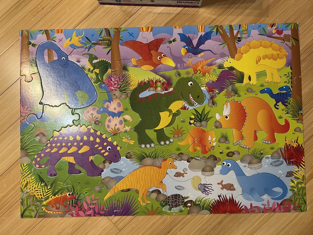 Giant floor puzzle 60 x 60 cm dinozauri