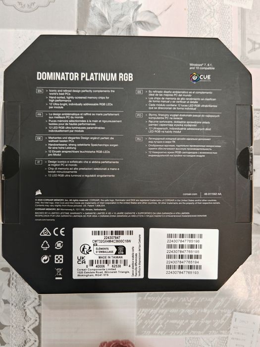 Corsair Dominator Platinum  RGB DDR4 32Gb Ram